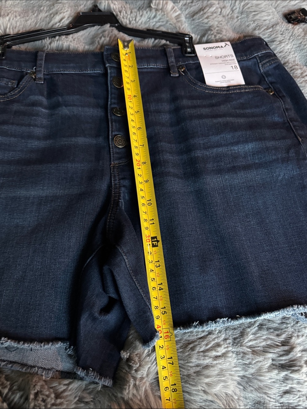 Sonoma Dark Indigo Button-Fly Denim Shorts